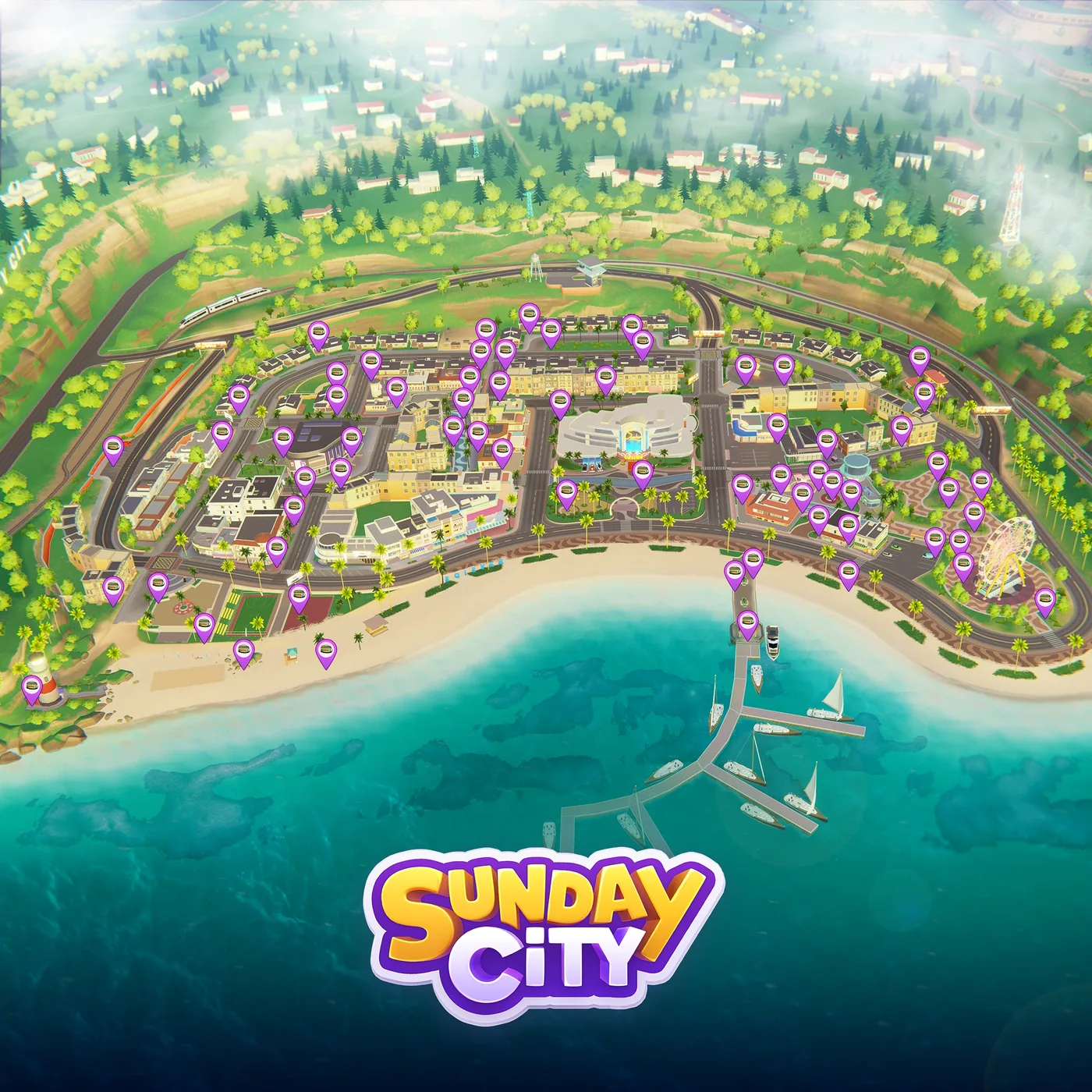Sunday City — карта с местами сундучков